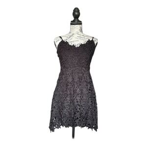 Blue Rain Black Lace Mini Dress